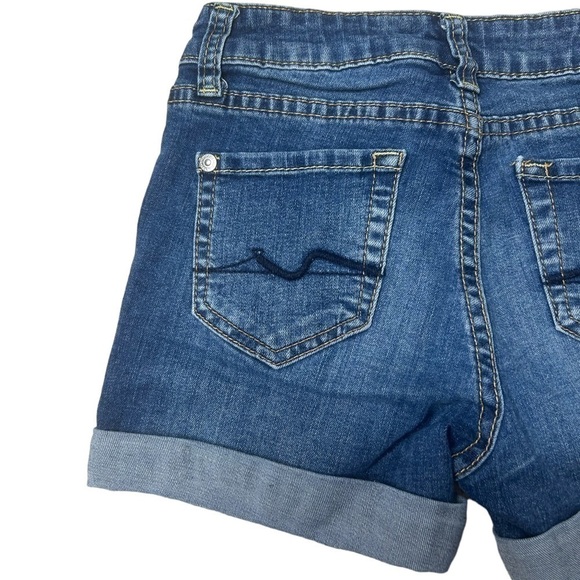 7 For All Mankind Girls Kids Blue Denim Shorts Stretch Size 8 - Picture 4 of 9